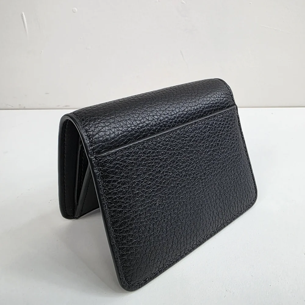 Kate Spade Small Bifold Wallet, Black Pebbled Leather **DEFECT